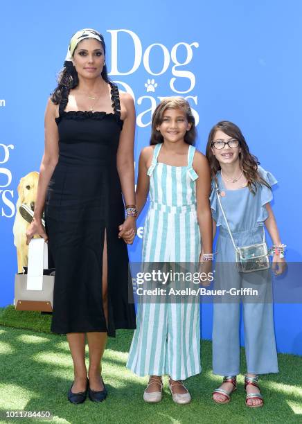 Rachel Roy, daughter Tallulah Ruth Dash and guest arrive at the premiere of LD Entertainment's 'Dog Days' at Westfield Century City on August 5, 2018...