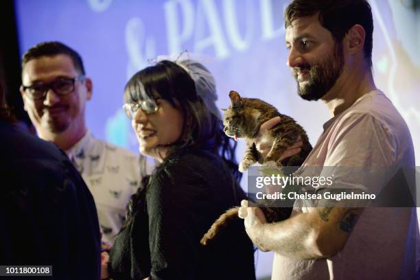 Paul and Colleen get married as Lil Bub and Mike Bridavsky look on at CatCon Worldwide 2018 at Pasadena Convention Center on August 5, 2018 in...