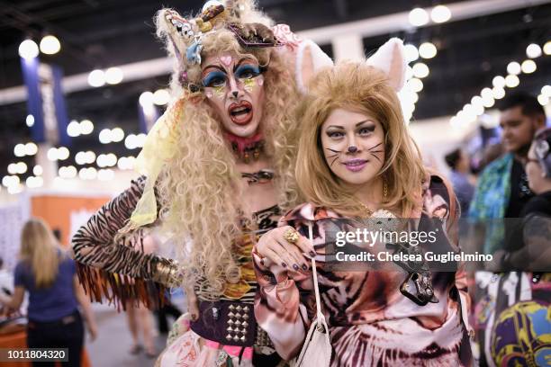 Disasterina and artist Ave Rose attend CatCon Worldwide 2018 at Pasadena Convention Center on August 5, 2018 in Pasadena, California.