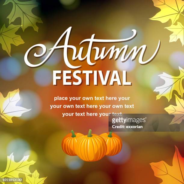 autumn festival celebration - western script stock illustrations