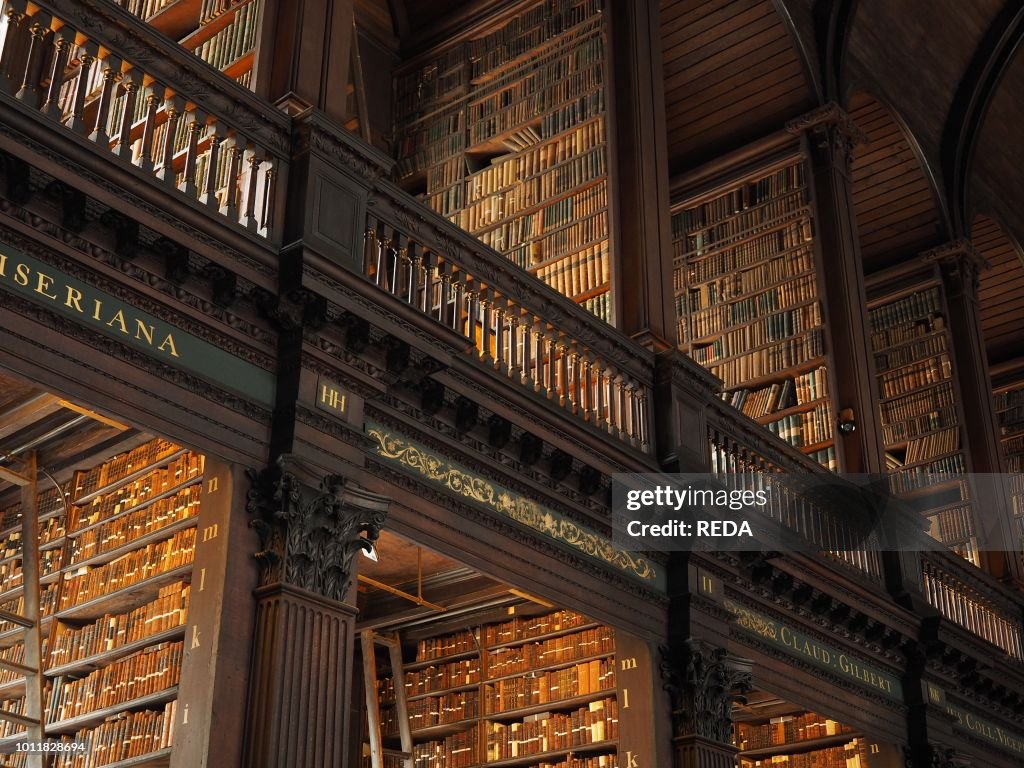 Long Room interior Old Library building 18th century Trinity College ...