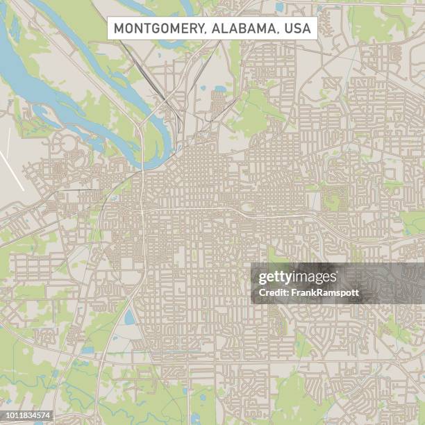 montgomery alabama us city street map - montgomery alabama stock illustrations