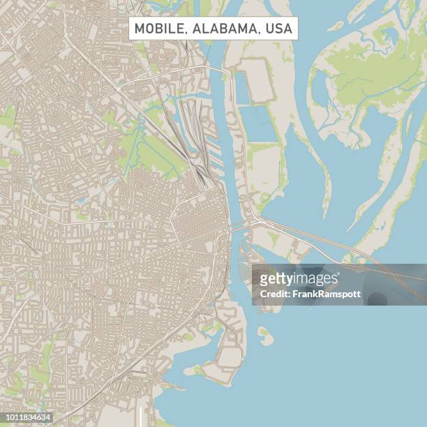 移動阿拉巴馬美國城市街道地圖 - mobile alabama 幅插畫檔、美工圖案、卡通及圖標