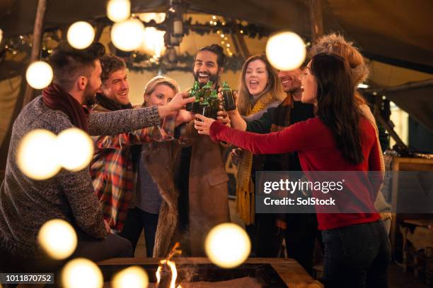 merry christmas and a happy new year - beer drinking stock pictures, royalty-free photos & images