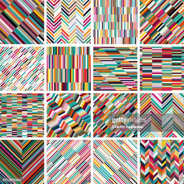 vector colorful stripes pattern backgrounds collection - paisley pattern stock illustrations