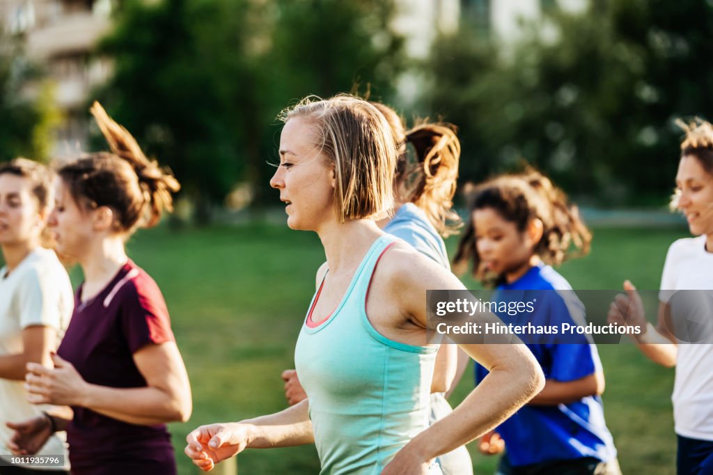 Group Of Women Out Running Together