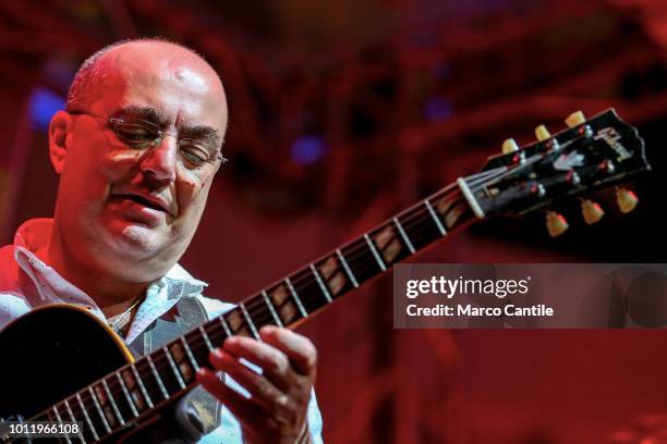 Jazz guitarist Pietro Condorelli performs live at "Campania Center" in Marcianise near Naples.