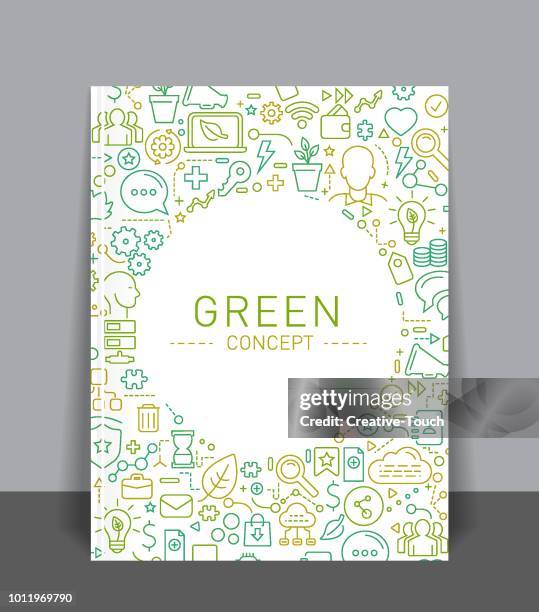 minimalist cover design - creative-recycle-symbol-drawing stock illustrations
