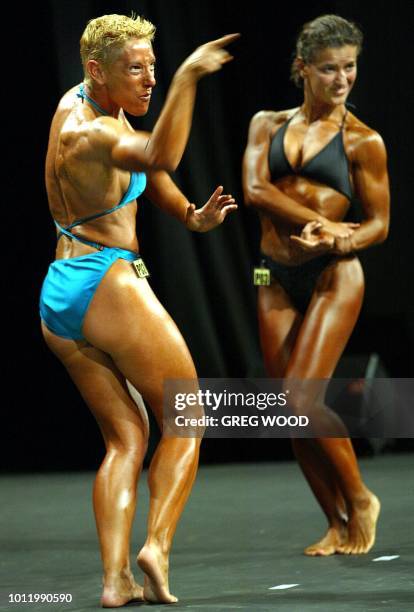 Australians Jacqueline Zonneveld and Marina Nestoriadia , compete in the Pairs event of the "Let's Get Physical - Physique Show", at the VI Gay Games...