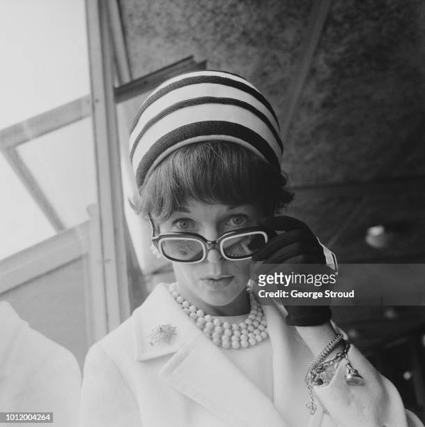 English actress Dawn Addams at Heathrow Airport, UK, 11th June 1966.