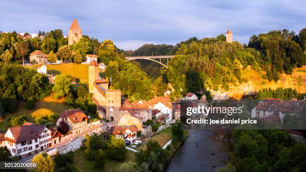 golden light, fribourg, switzerland - fribourg canton stock pictures, royalty-free photos & images