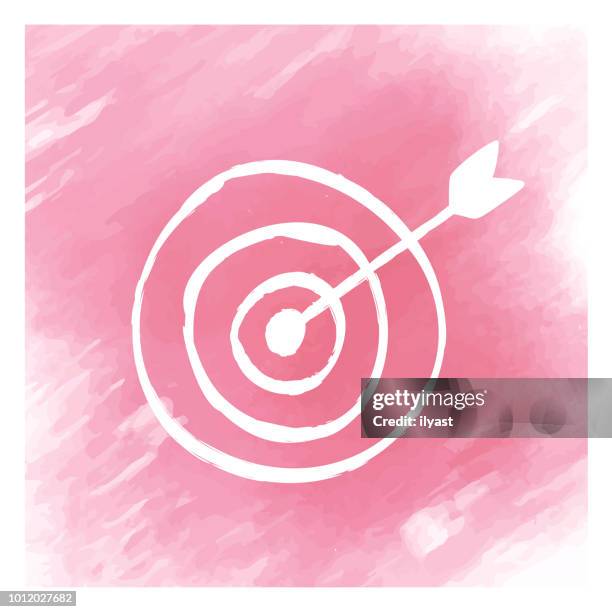 targeting doodle watercolor background - bulls eye stock illustrations