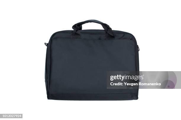 black textile laptop briefcase - satchel bag stock pictures, royalty-free photos & images