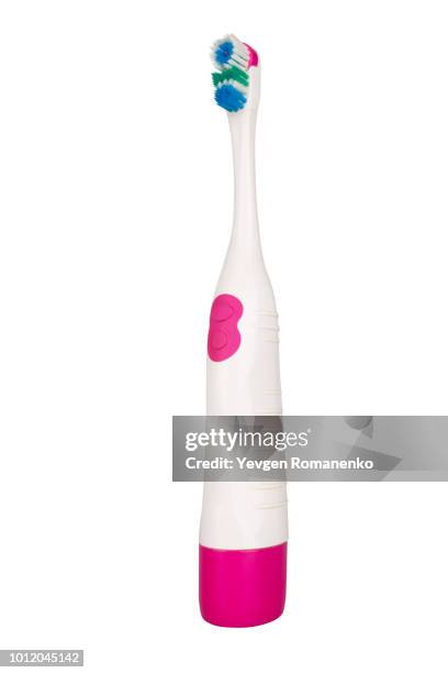 electric toothbrush isolated on a white background - elektrische zahnbürste stock-fotos und bilder