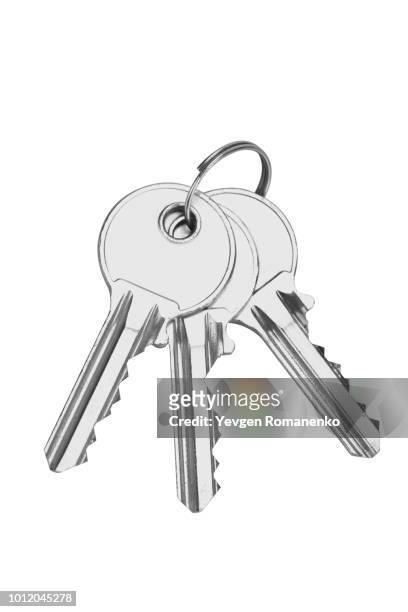 keys isolated on white background - key message stock-fotos und bilder