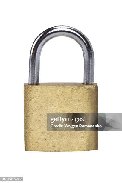 metal padlock on white background - compliance and white and cutout no animals stock-fotos und bilder