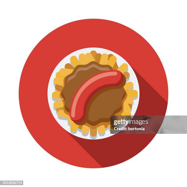 ilustrações de stock, clip art, desenhos animados e ícones de currywurst flat design germany icon - comida alemã