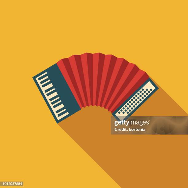 accordion flat design germany icon - accordion instrument stock illustrations