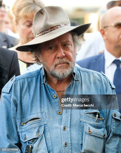 German artist Gunter Demnig looks on ahead of the laying of the first Stumbling Stone on August 6, 2018 in Ljubljana, Slovenia. The Stumbling Stones...