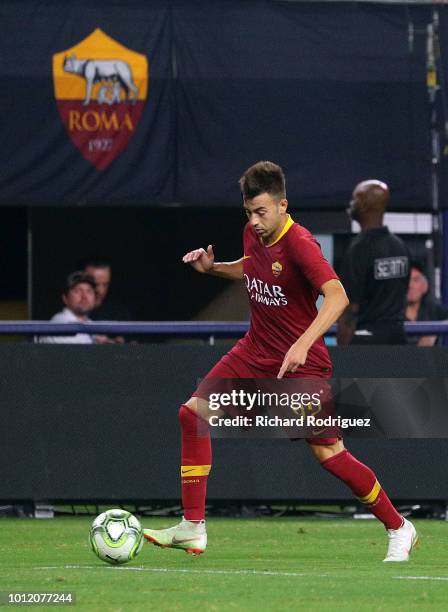 Stephan El Shaarawy of AS Roma move the ball down the field in the second half of the International Champions Cup match against FC Barcelona at AT&T...