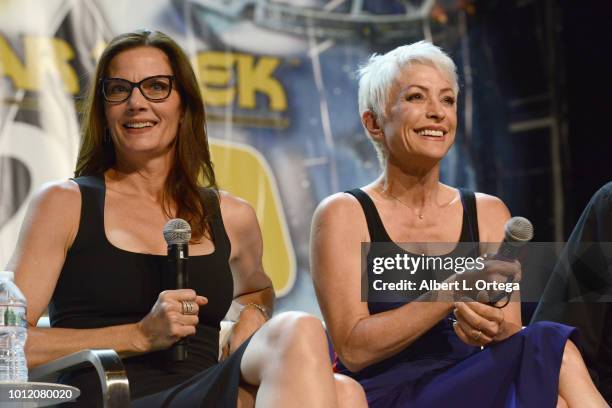 Actresses Terry Farrell and Nana Visitor attend Day 4 of Creation Entertainment's 2018 Star Trek Convention Las Vegas at the Rio Hotel & Casino on...