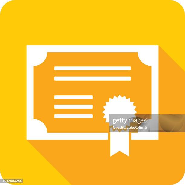 certificate icon silhouette - medallist stock illustrations