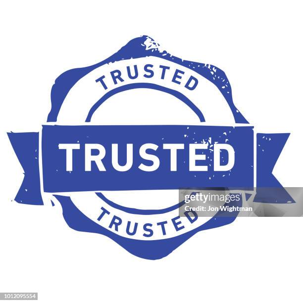 handmade linocut trusted rubber stamp - trust stock illustrations