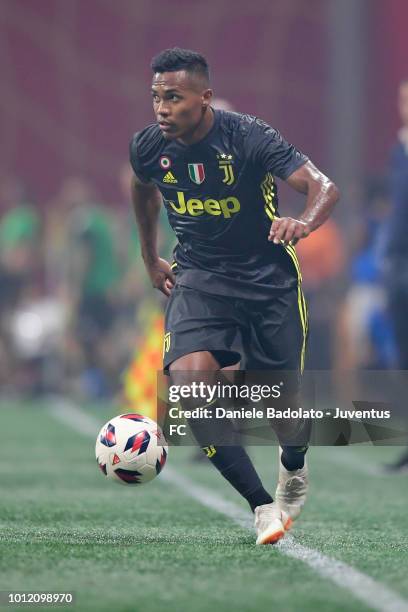 Juventus player Alex Sandro in action during 2018 MLS All-Star Game: Juventus v MLS All-Stars at Mercedes-Benz Stadium on August 1, 2018 in Atlanta,...