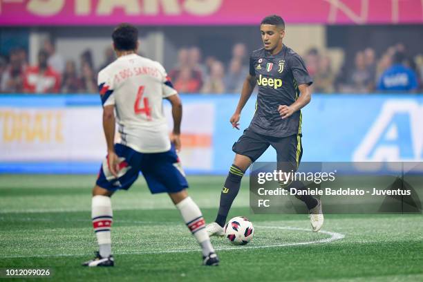 Juventus player Matheus Pereira in action during 2018 MLS All-Star Game: Juventus v MLS All-Stars at Mercedes-Benz Stadium on August 1, 2018 in...