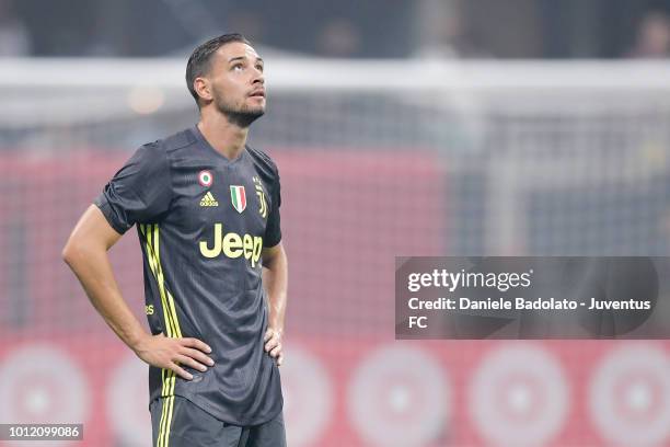 Juventus player Mattia De Sciglio in action during 2018 MLS All-Star Game: Juventus v MLS All-Stars at Mercedes-Benz Stadium on August 1, 2018 in...