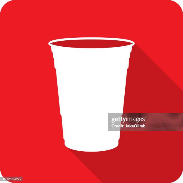 plastic cup icon silhouette - plastic cup stock illustrations