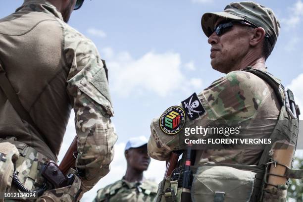 Member of the close protection unit for Central African republic President Touadera, composed by Russian private security company operatives from...