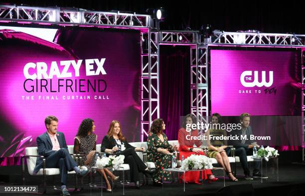 Pete Gardner, Vella Lovell, Donna Lynne Champlin, Rachel Bloom, Aline Brosh McKenna, Gabrielle Ruiz and Scott Michael Foster from "Crazy...