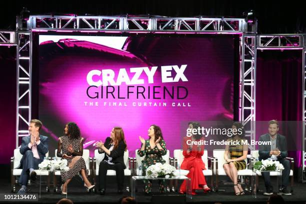 Pete Gardner, Vella Lovell, Donna Lynne Champlin, Rachel Bloom, Aline Brosh McKenna, Gabrielle Ruiz and Scott Michael Foster from "Crazy...