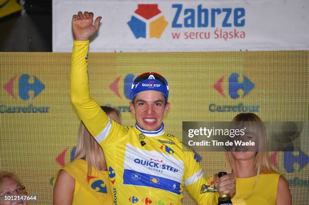 Podium / Alvaro Jose Hodeg Chagui of Colombia and Team Quick-Step Floors Yellow Leader Jersey / Celebration / during the 75th Tour of Poland 2018,...