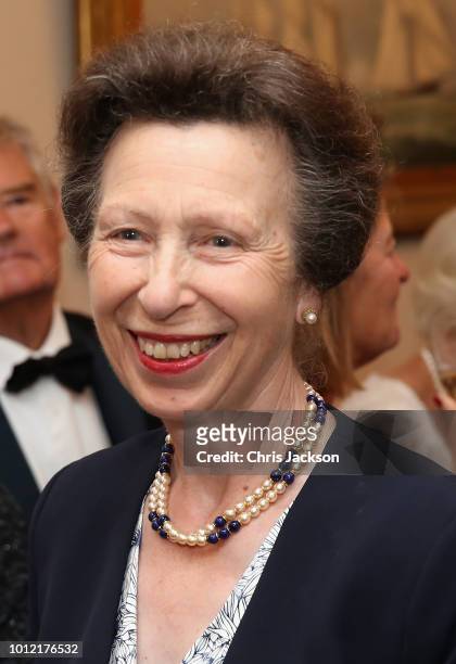 Princess Anne, Princess Royal, Admiral of the Royal London Yacht Club is seen during the Royal London Yacht Club Champagne Party at Lendy Cowes Week...