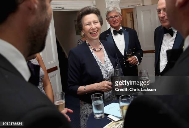 Princess Anne, Princess Royal, Admiral of the Royal London Yacht Club is seen during the Royal London Yacht Club Champagne Party at Lendy Cowes Week...