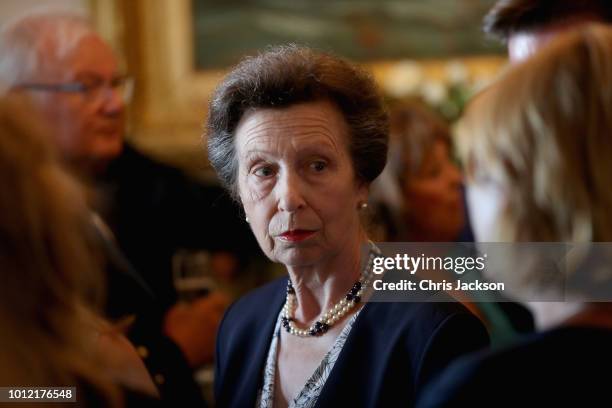 Princess Anne, Princess Royal, Admiral of the Royal London Yacht Club is seen during the Royal London Yacht Club Champagne Party at Lendy Cowes Week...