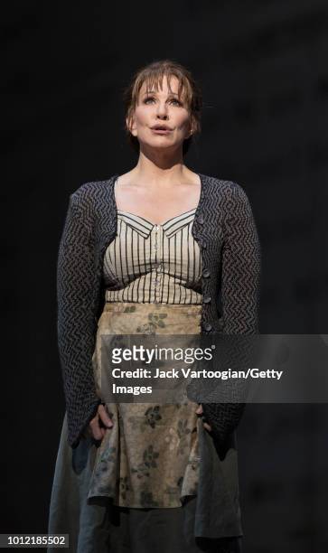 American mezzo-soprano Joyce DiDonato performs at the final dress rehearsal prior to the Metropolitan Opera premiere of Laurent Pelly's production of...