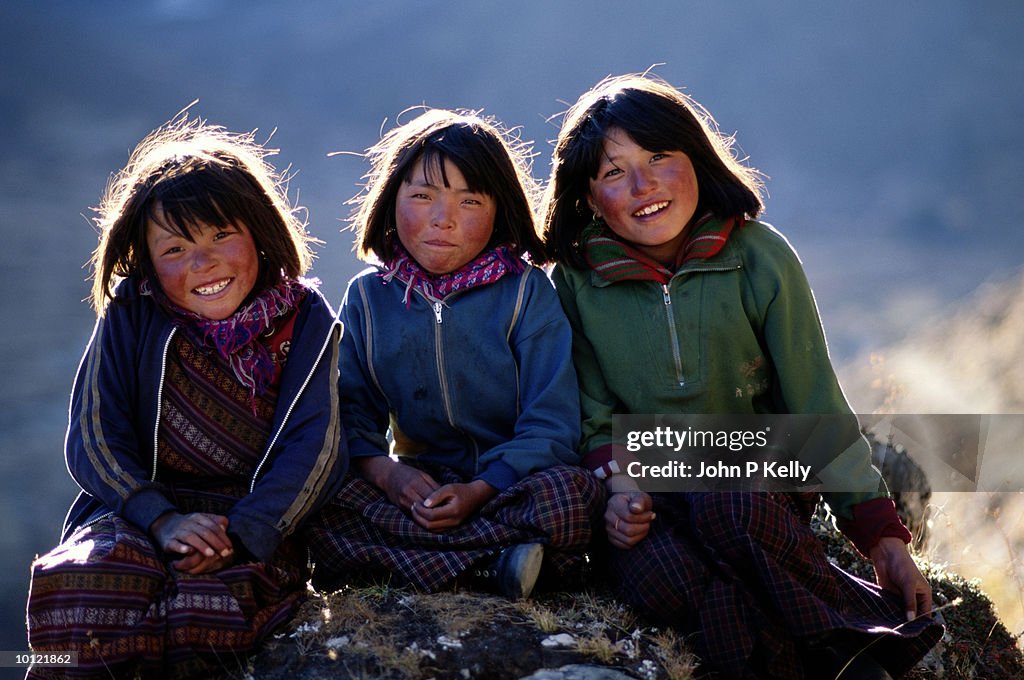 VILLAGE GIRLS IN BHUTAN