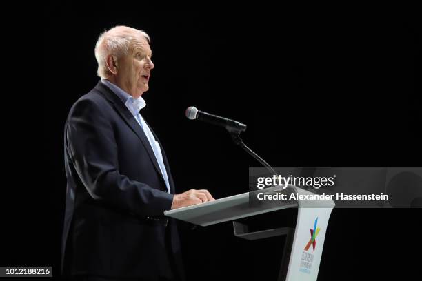 Svein Arne Hansen, President of the European Athletic Association speaks during the Opening Ceremony ahead of the 24th European Athletics...