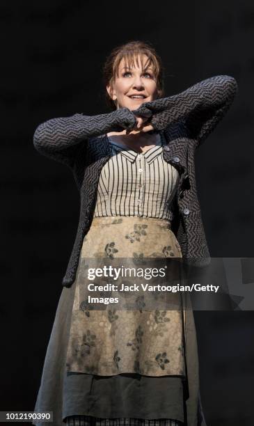 American mezzo-soprano Joyce DiDonato performs at the final dress rehearsal prior to the Metropolitan Opera premiere of Laurent Pelly's production of...