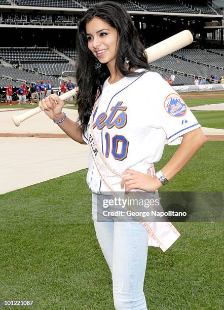 Miss USA Rima Fakih visits Citi Field on May 27, 2010 in the Queens Borough of New York City.