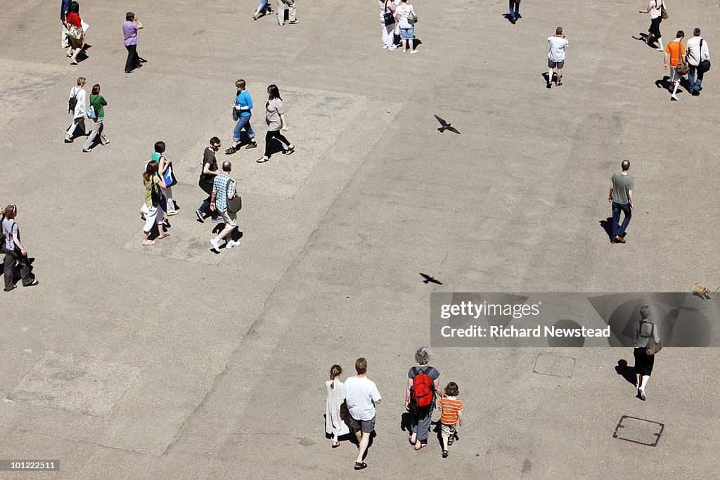People walking in a road