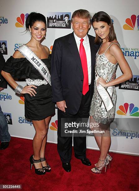 Miss USA Rima Fakih, Donald Trump and Miss Universe Stefania Fernandez attends "The Celebrity Apprentice" Season 3 finale after party at the Trump...