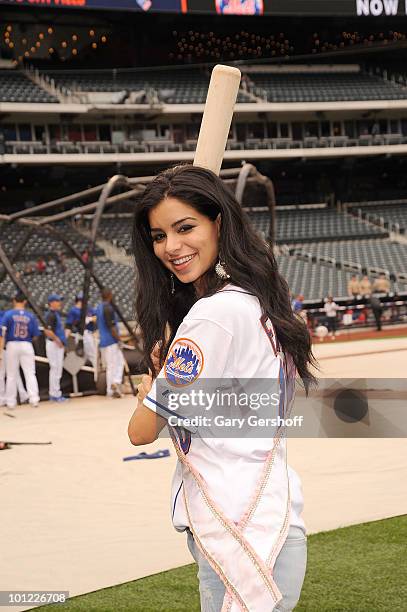 Miss USA Rima Fakih visits Citi Field on May 27, 2010 in the Queens Borough of New York City.