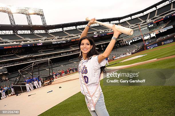 Miss USA Rima Fakih visits Citi Field on May 27, 2010 in the Queens Borough of New York City.
