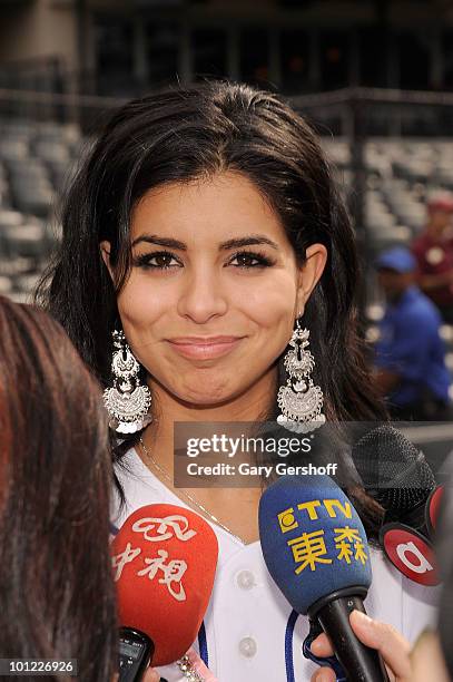 Miss USA Rima Fakih visits Citi Field on May 27, 2010 in the Queens Borough of New York City.