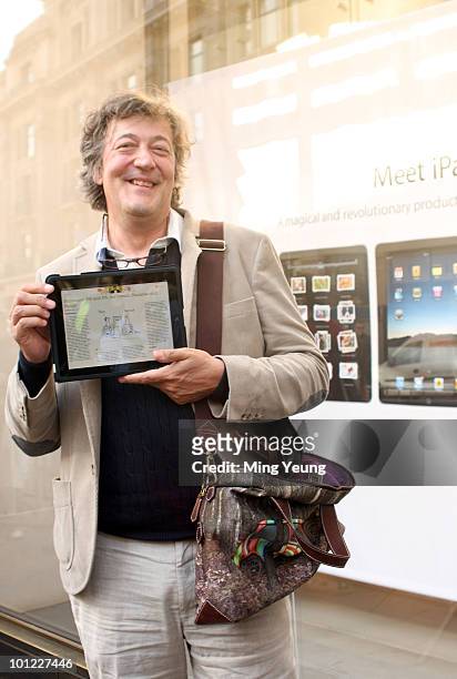 Stephen Fry attends photocall to launch the Apple iPad on May 28, 2010 in London, England.