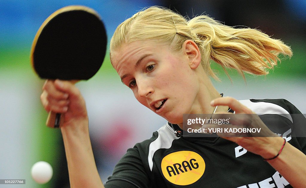 Kristin Sibereisen of Germany returns a